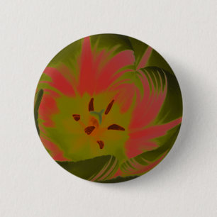 Macaron Rond 5 Cm Bouton gothique et sombre de tulipe rouge
