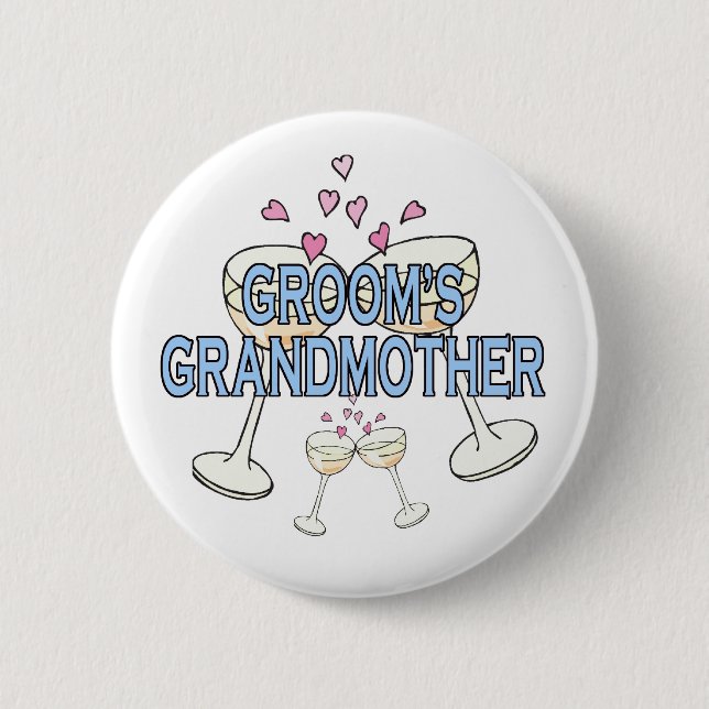 Macaron Rond 5 Cm Bouton : Grand-mère de Groom (Devant)