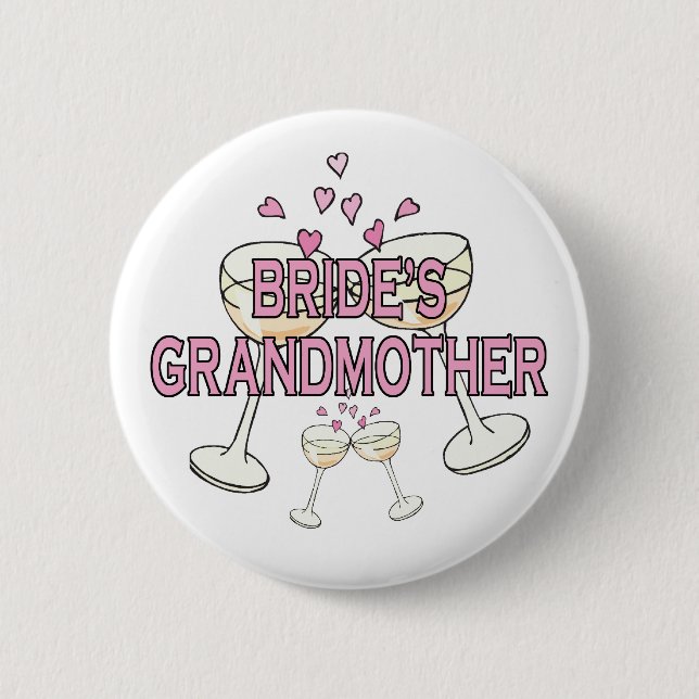 Macaron Rond 5 Cm Bouton : Grand-mère de la mariée (Devant)