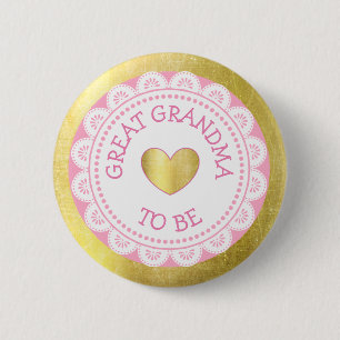 Macaron Rond 5 Cm Bouton Grand-mère pour être rose et Baby shower d'