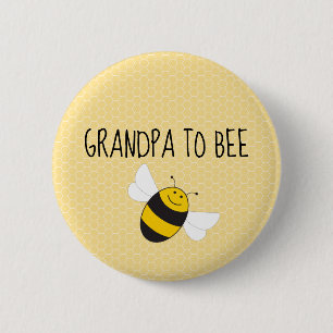 Macaron Rond 5 Cm Bouton grand-père à abeille pour baby shower