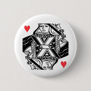 Macaron Rond 5 Cm Bouton graphique vectoriel Queen of Hearts