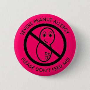 Macaron Rond 5 Cm Bouton grave d'allergie d'arachide