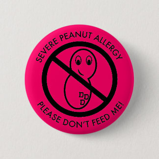 Macaron Rond 5 Cm Bouton grave d'allergie d'arachide
