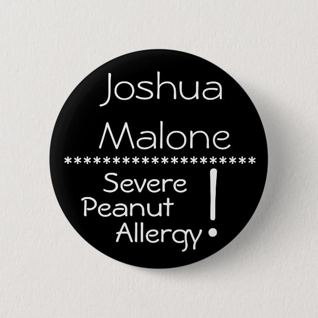 Macaron Rond 5 Cm Bouton grave d'allergie d'arachide (Devant)