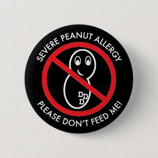 Macaron Rond 5 Cm Bouton grave d'allergie d'arachide
