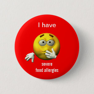 Macaron Rond 5 Cm Bouton grave d'allergies alimentaires
