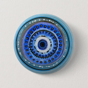 Macaron Rond 5 Cm Bouton grec d'oeil mauvais