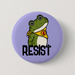 Macaron Rond 5 Cm Bouton Grenouille de la liberté