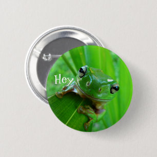 Macaron Rond 5 Cm Bouton Grenouille verte