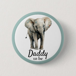 Macaron Rond 5 Cm Bouton gris Baby shower Elephant Daddy