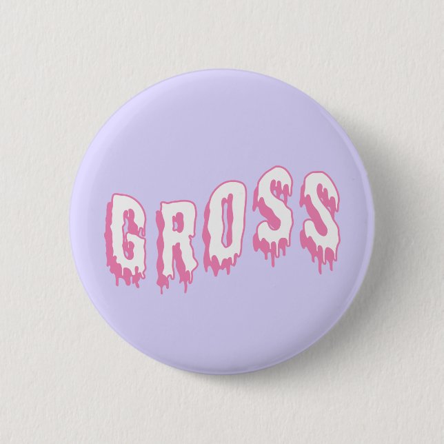 Macaron Rond 5 Cm Bouton "Gross" Pastel Goth (Devant)