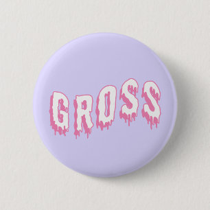 Macaron Rond 5 Cm Bouton "Gross" Pastel Goth