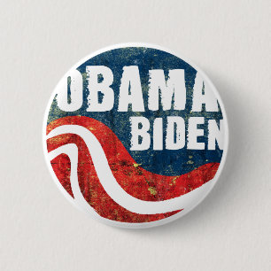 Macaron Rond 5 Cm Bouton grunge d'Obama Biden