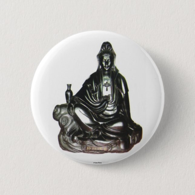 Macaron Rond 5 Cm Bouton Guan Yin (Devant)
