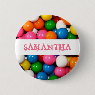 Macaron Rond 5 Cm Bouton Gumballs de nom