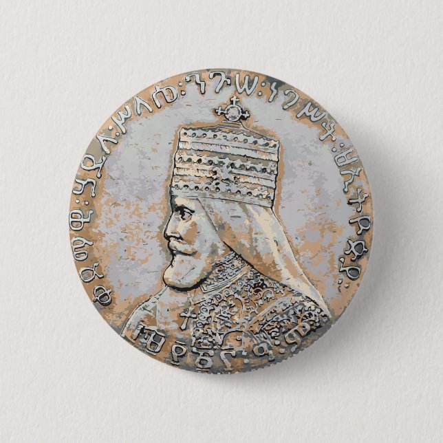 Macaron Rond 5 Cm Bouton Haile Selassie (Devant)