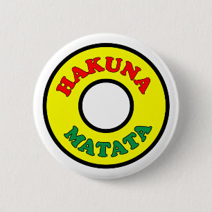 Macaron Rond 5 Cm Bouton HAKUNA MATATA
