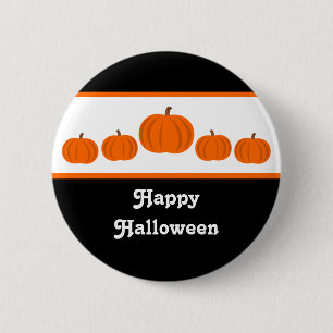Macaron Rond 5 Cm Bouton Halloween de ligne citrouille