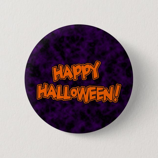 Macaron Rond 5 Cm Bouton Halloween heureux (Devant)