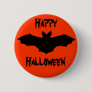 Macaron Rond 5 Cm Bouton Halloween noir chauve