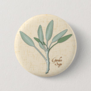 Macaron Rond 5 Cm Bouton Herbe Sage Garden