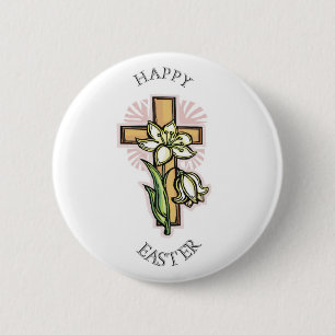 Macaron Rond 5 Cm Bouton heureux de Pâques !