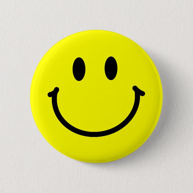 Macaron Rond 5 Cm Bouton heureux de visage (Devant)