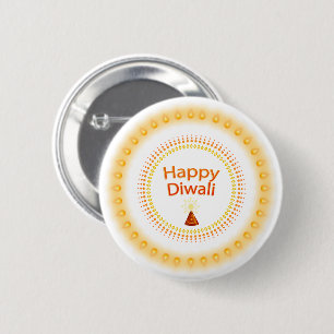 Macaron Rond 5 Cm Bouton Heureux Diwali