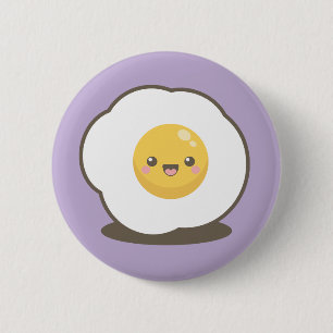 Macaron Rond 5 Cm Bouton heureux mignon d'insigne de Pin d'oeuf au