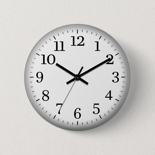 Macaron Rond 5 Cm Bouton horloge (Devant)