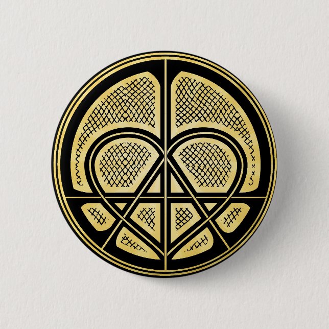 Macaron Rond 5 Cm Bouton humanitaire de symbole d'ANARCHIE d'AMOUR (Devant)