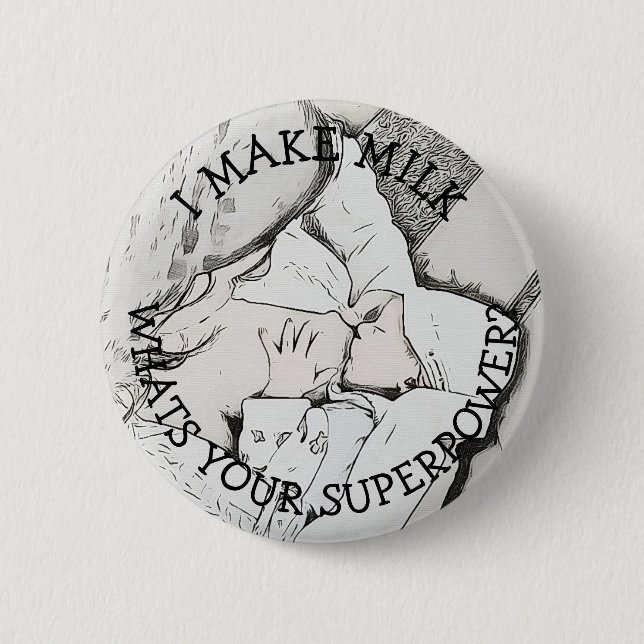 Macaron Rond 5 Cm Bouton Humour d'allaitement (Devant)