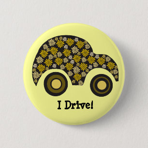 Macaron Rond 5 Cm Bouton "I Drive" du nouveau conducteur