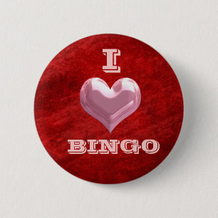 Macaron Rond 5 Cm Bouton I Heart Bingo