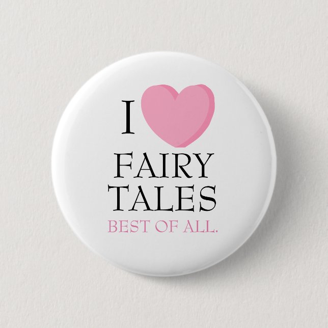 Macaron Rond 5 Cm Bouton I Heart Fairy Tales (Devant)