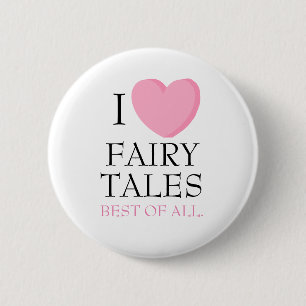 Macaron Rond 5 Cm Bouton "I Heart Fairy Tales Tales"