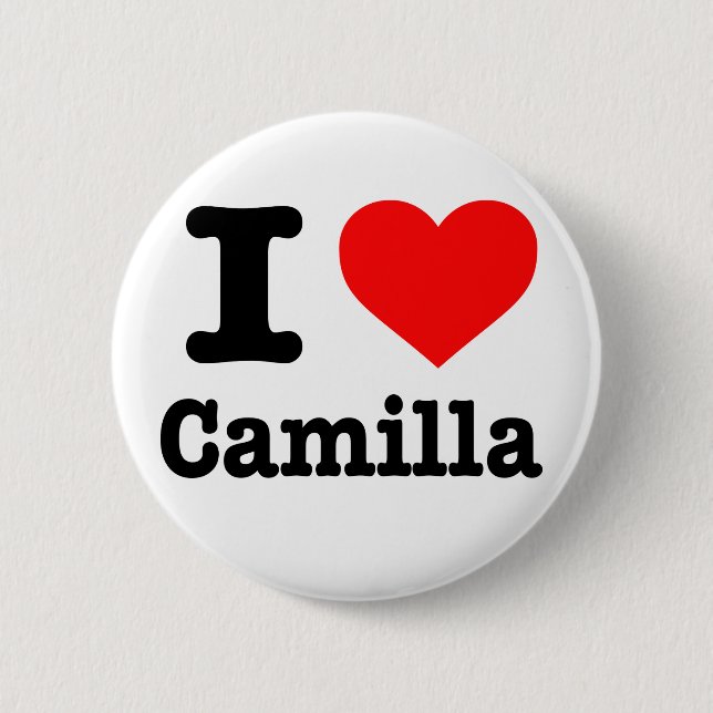 Macaron Rond 5 Cm Bouton "I love Camilla" (Devant)