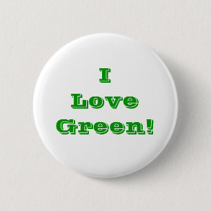 Macaron Rond 5 Cm Bouton I Love Green