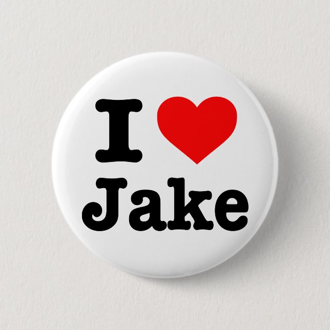 Macaron Rond 5 Cm Bouton "I love Jake" (Devant)
