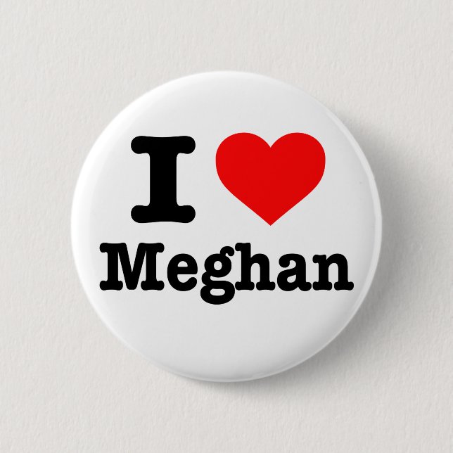 Macaron Rond 5 Cm Bouton "I love Meghan" (Devant)