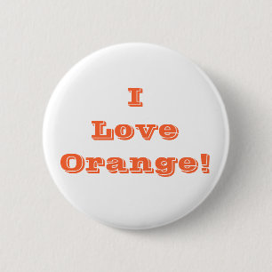 Macaron Rond 5 Cm Bouton I Love Orange