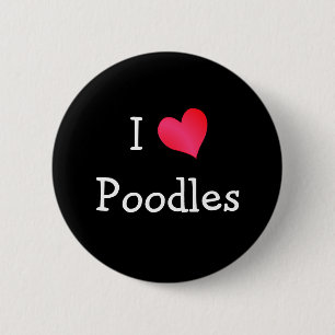 Macaron Rond 5 Cm Bouton I Love Poodles