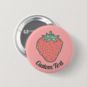 Macaron Rond 5 Cm Bouton Icône fraise