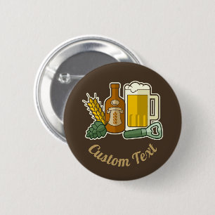 Macaron Rond 5 Cm Bouton Icônes de bière