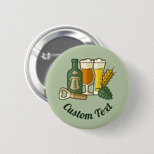 Macaron Rond 5 Cm Bouton Icônes de bière