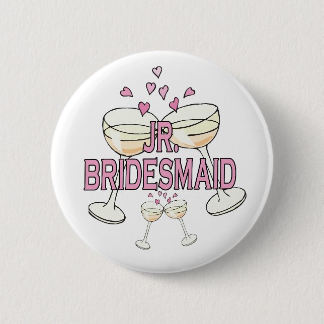 Macaron Rond 5 Cm Bouton ID Mariage Jr. Bridesmaid (Devant)