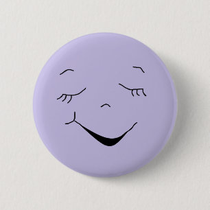 Macaron Rond 5 Cm Bouton idiot pourpre heureux mignon de visage