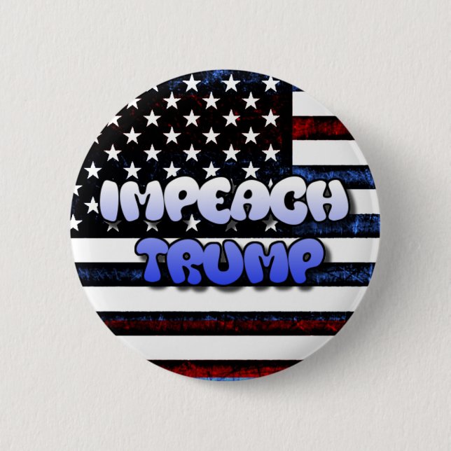 MACARON ROND 5 CM BOUTON IMPEACH TRUMP ANTI DONALD TRUMP (Devant)