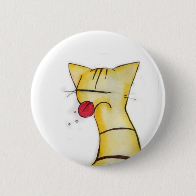 Macaron Rond 5 Cm bouton impertinent de chat (Devant)